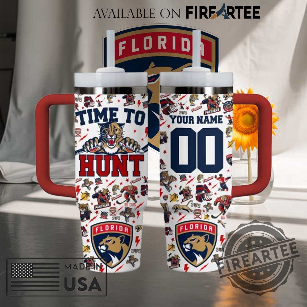 Florida Panthers Custom Tumbler Time To Hunt 40 Oz Hockey Cup