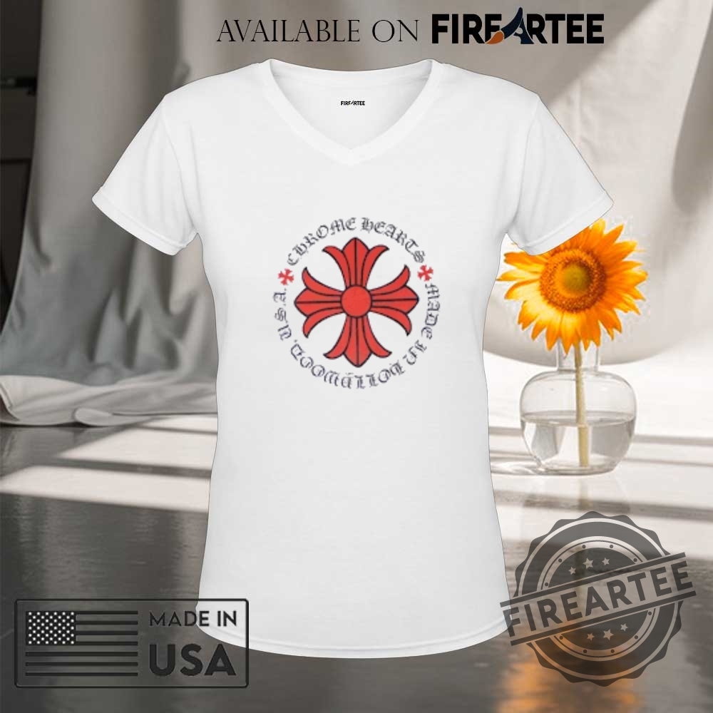 Chrome Hearts Red Cross Logo Tshirt Bold Gothic Streetwear Tee For Men Women 9 Chrome Hearts Red Cross Logo T-Shirt – Bold Gothic Streetwear Tee for Men & Women