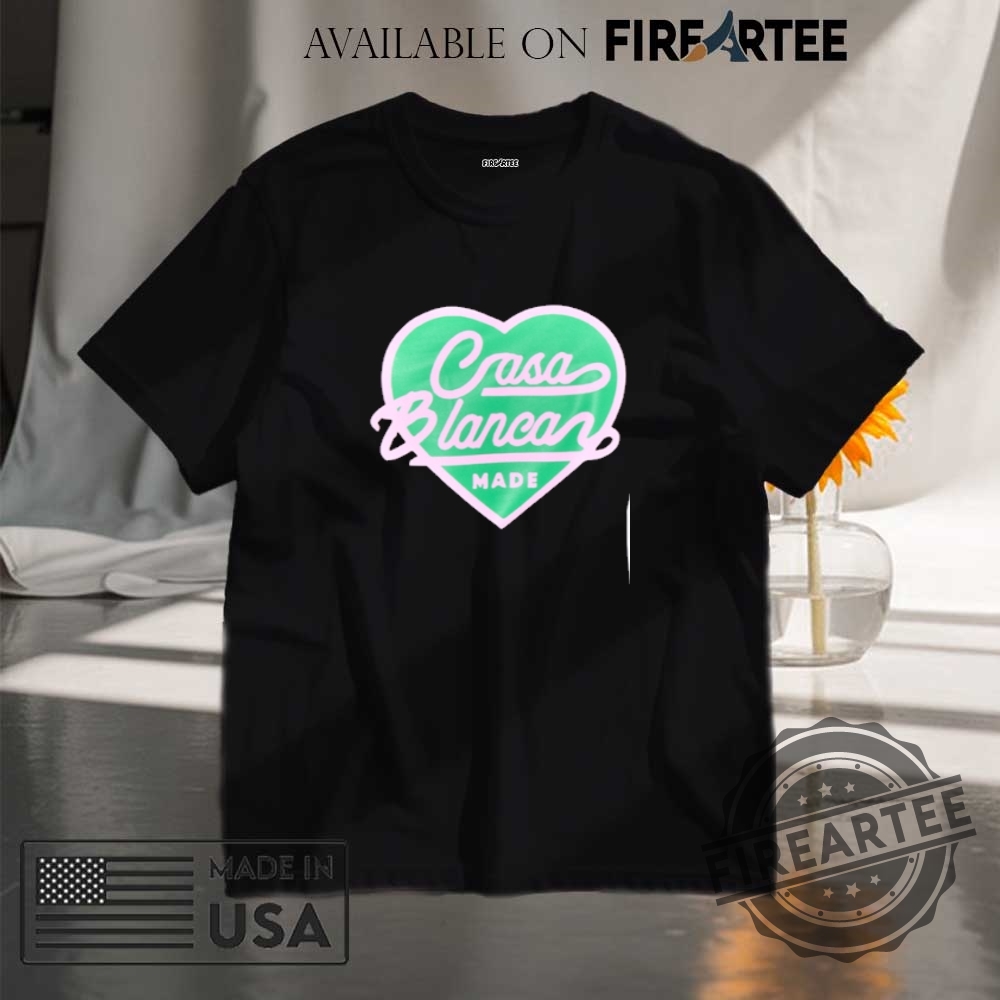 "Top 5 Stylish and Trendy Designer Tshirts for 2024 Fashion" 13 Casablanca Made Heart Logo Shirt Black Streetwear Tee With Green Pink