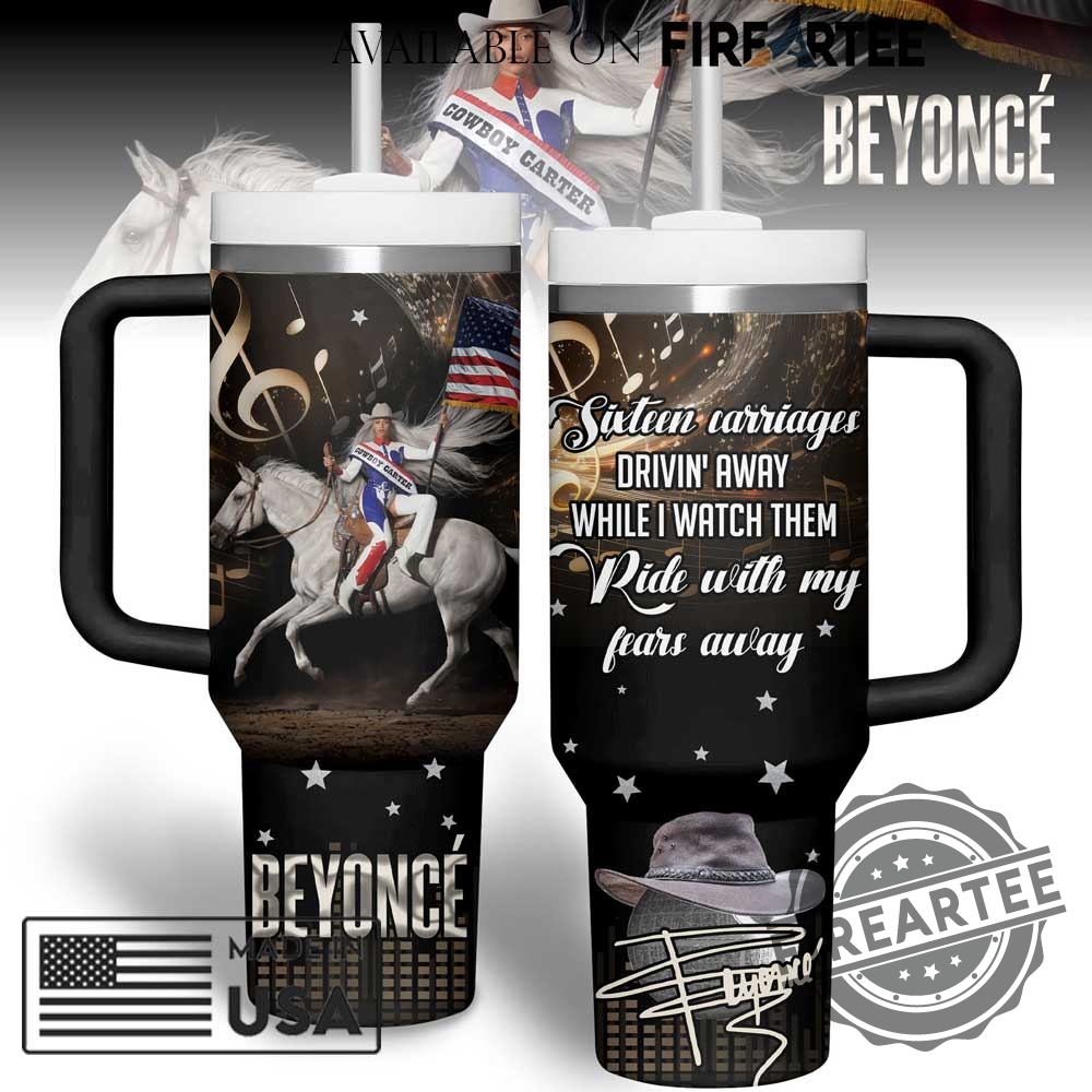 Beyoncé Cowboy Renaissance Tumbler With Handle Sixteen Carriages Lyrics Western Travel Mug 5 Beyoncé Cowboy Renaissance Tumbler with Handle – Sixteen Carriages Lyrics Western Travel Mug