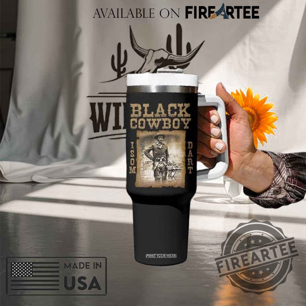 Black Cowboy Isom Dart Tumbler With Handle Western History Travel Mug For Heritage And Culture Fans 5 Black Cowboy Isom Dart Tumbler with Handle – Western History Travel Mug for Heritage and Culture Fans