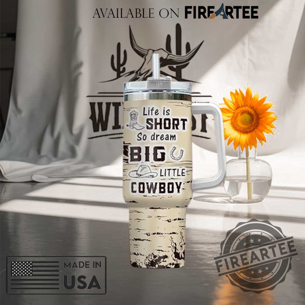 Personalized Cowboy Tumbler With Handle Dream Big Little Cowboy Western Rodeo Travel Mug 5 Personalized Cowboy Tumbler with Handle – Dream Big Little Cowboy Western Rodeo Travel Mug