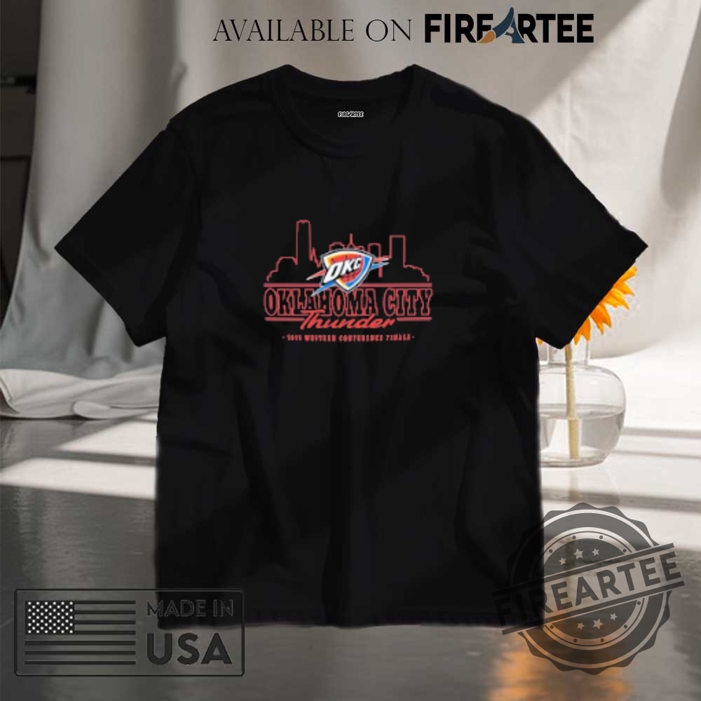 Oklahoma City Thunder 2025 Western Conference Finals Nba Skyline Tshirts