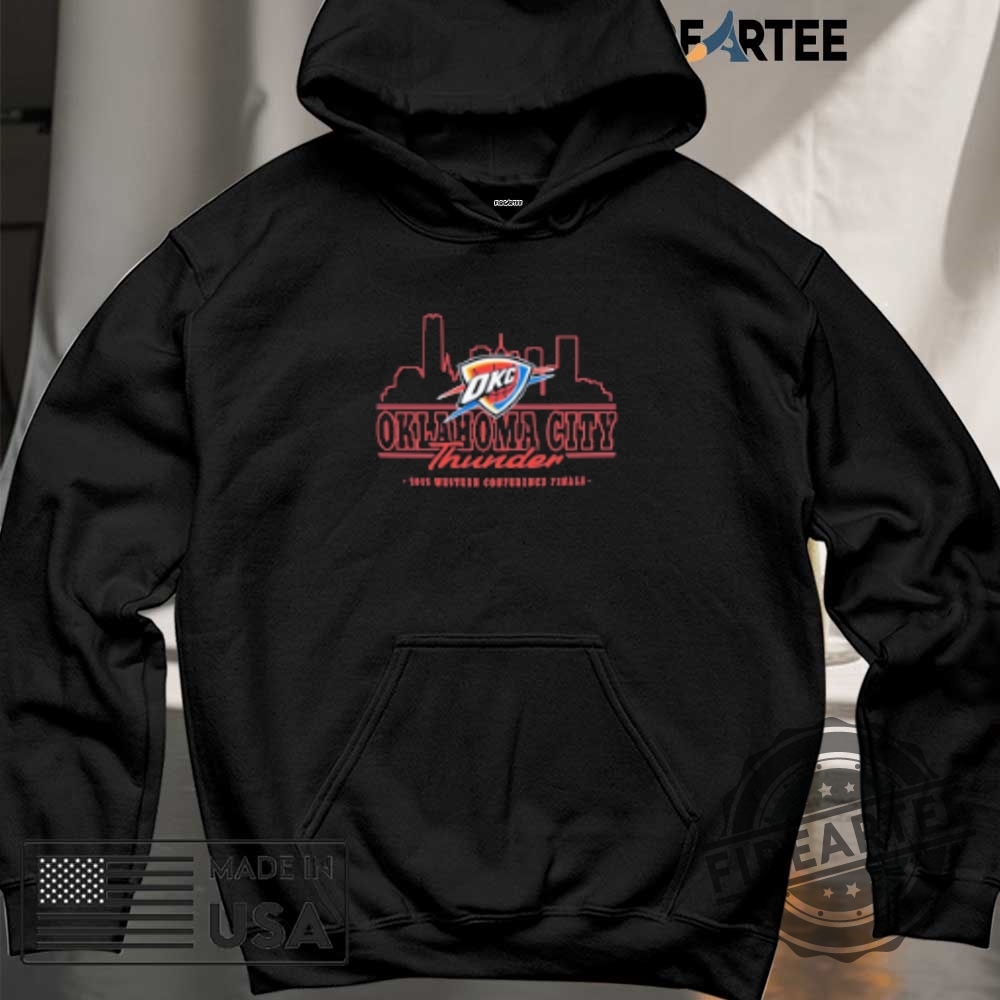 Oklahoma City Thunder 2025 Western Conference Finals Nba Skyline Tshirts 6 Oklahoma City Thunder 2025 Western Conference Finals NBA Skyline T-shirts