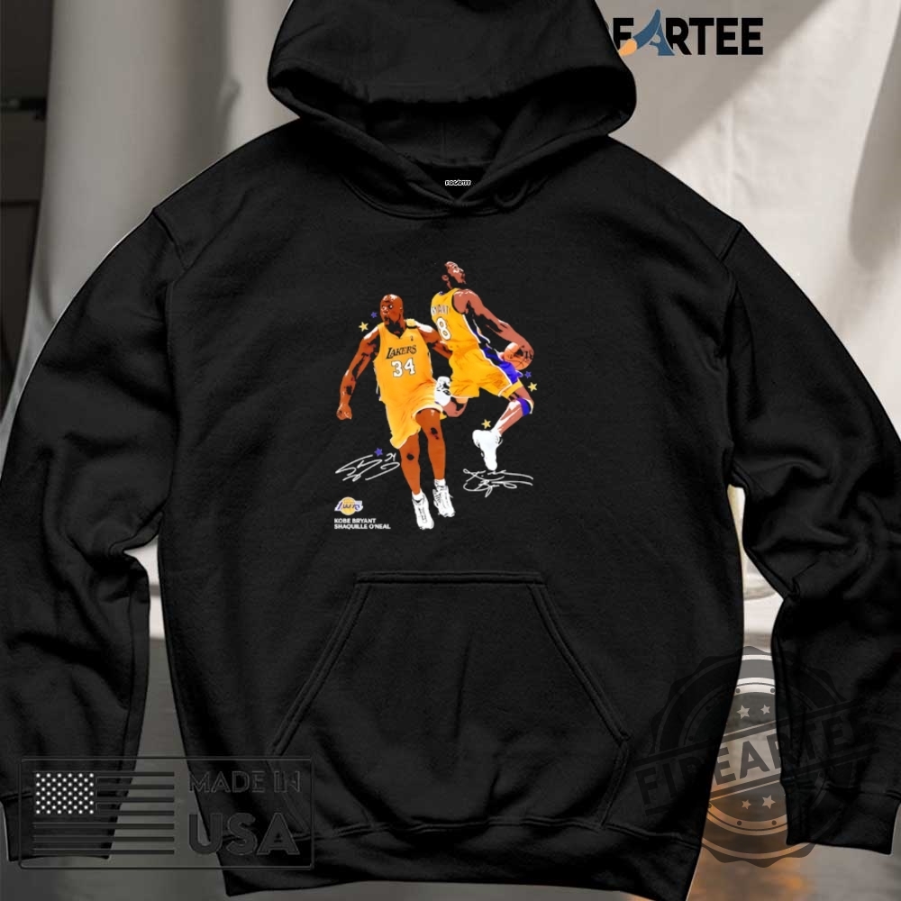 Los Angeles Lakers Kobe Bryant And Shaquille Oneal Signature Shirt 6 Los Angeles Lakers Kobe Bryant and Shaquille O’Neal signature shirt