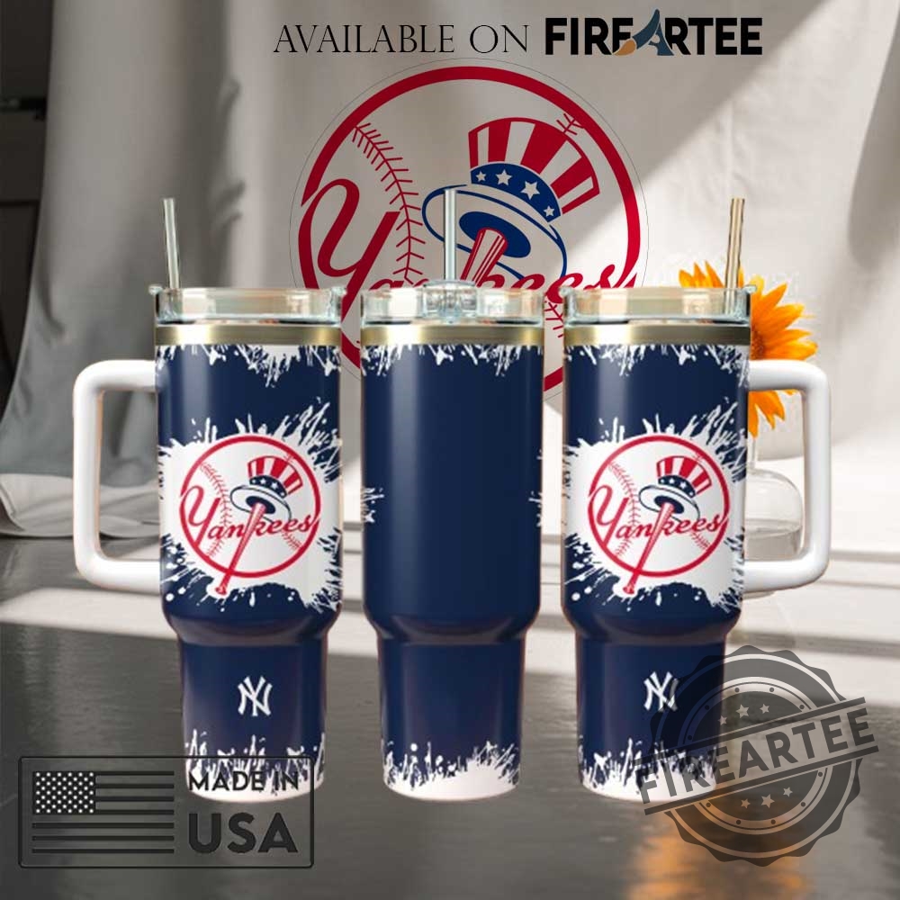 "Top Personalized New York Baseball Tumblers for Passionate Fans" 3 New York Yankees Splatter Print Tumbler Baseball Fan Travel Mug