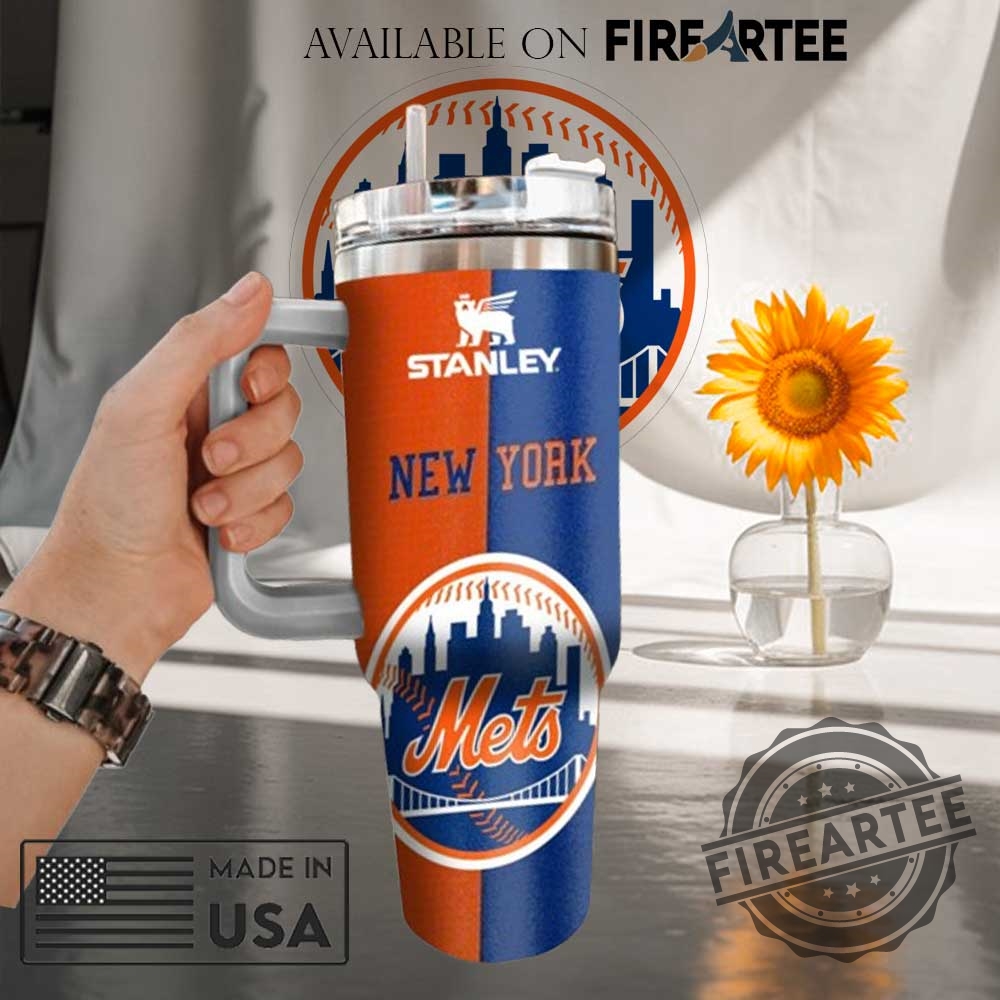 "Top Personalized New York Baseball Tumblers for Passionate Fans" 5 New York Mets Split Design Stanley Tumbler Custom Baseball Fan Mug