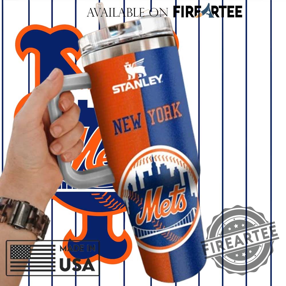 New York Mets Split Design Stanley Tumbler Custom Baseball Fan Mug 3 New York Mets Split Design Stanley Tumbler Custom Baseball Fan Mug