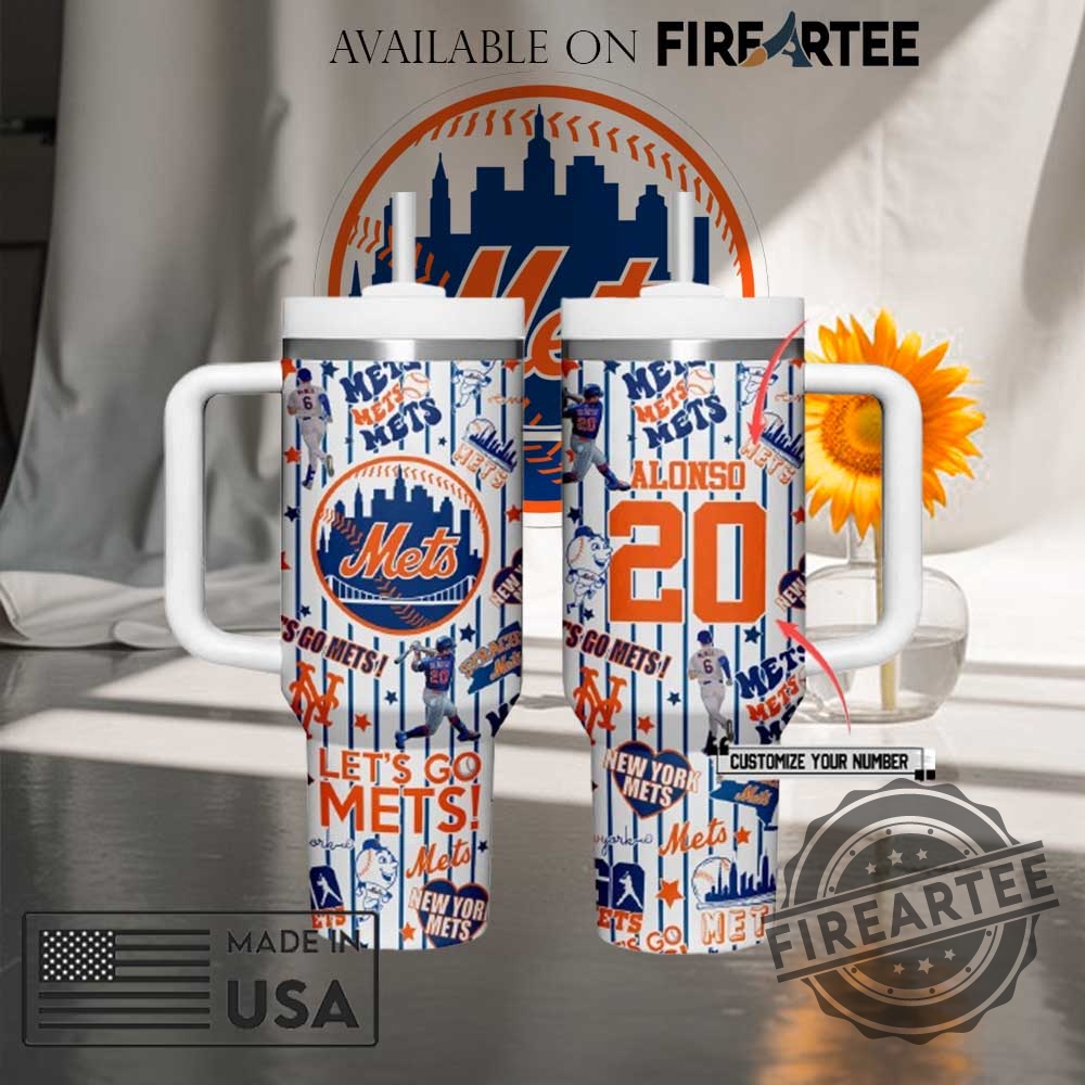 "Top Personalized New York Baseball Tumblers for Passionate Fans" 6 New York Mets Baseball Tumbler White Color Personalized Fan Mug With Handle And Straw