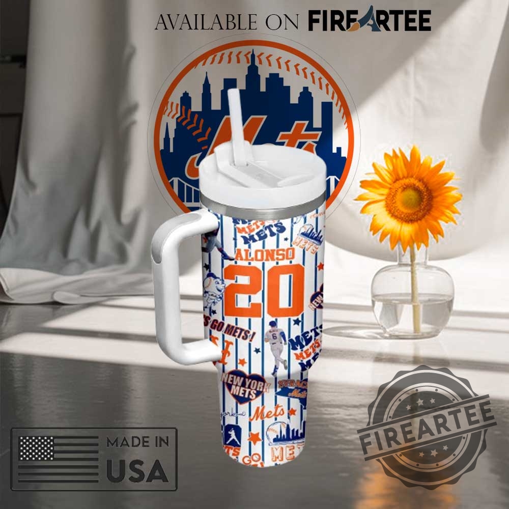 New York Mets Baseball Tumbler White Color Personalized Fan Mug With Handle And Straw 4 New York Mets Baseball Tumbler White Color Personalized Fan Mug with Handle and Straw