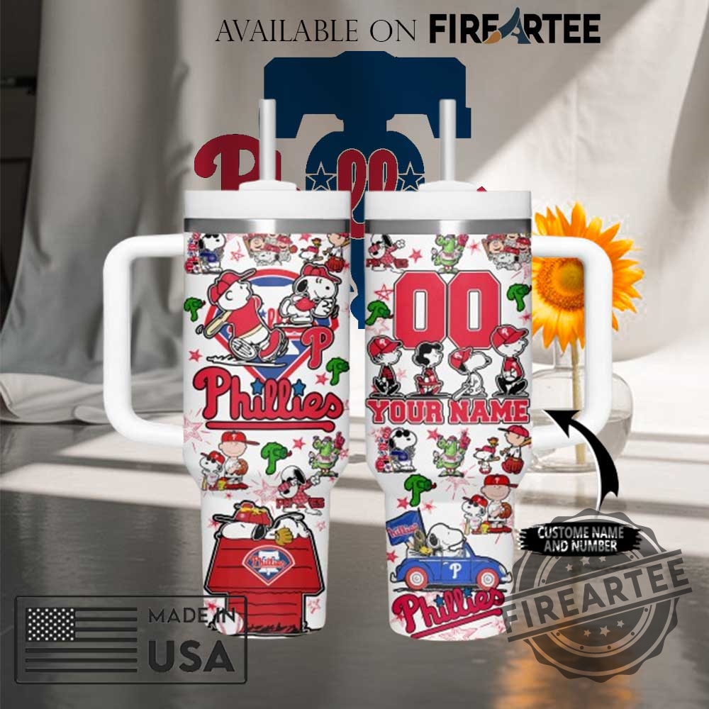 "Top Personalized New York Baseball Tumblers for Passionate Fans" 9 Philadelphia Phillies Snoopy Tumbler Personalized Peanuts Baseball Mug