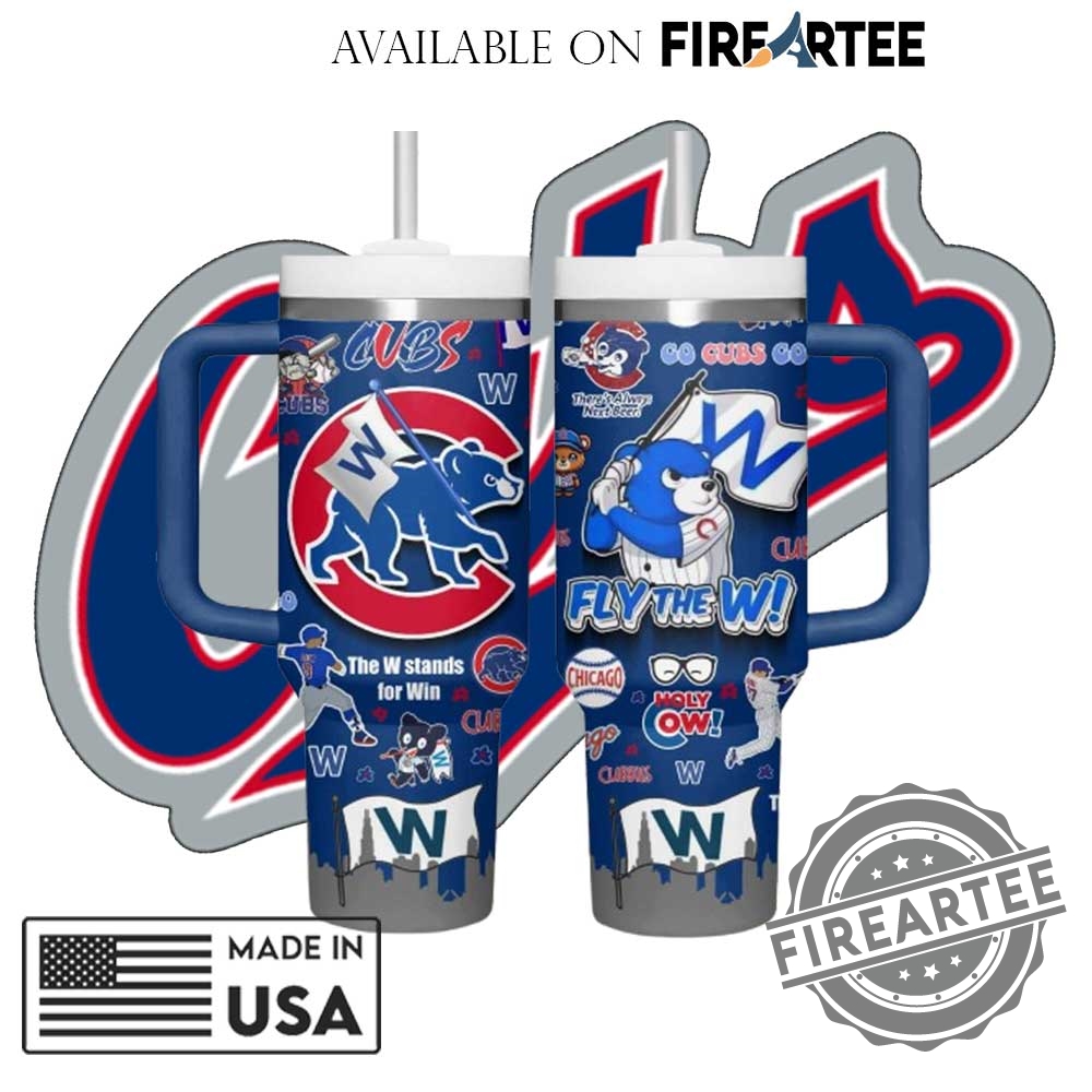 Mlb Chicago Cubs Fly The W Tumbler Blue Color Baseball Fan Mug With Mascot 5 MLB Chicago Cubs ‘Fly the W’ Tumbler Blue Color Baseball Fan Mug with Mascot