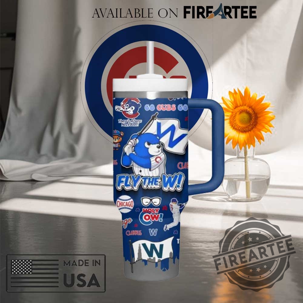 Mlb Chicago Cubs Fly The W Tumbler Blue Color Baseball Fan Mug With Mascot 6 MLB Chicago Cubs ‘Fly the W’ Tumbler Blue Color Baseball Fan Mug with Mascot