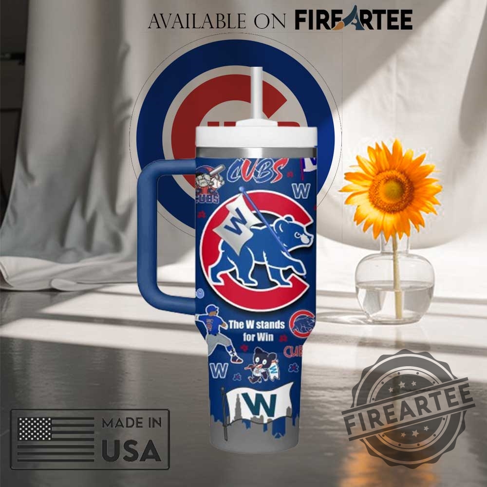 Mlb Chicago Cubs Fly The W Tumbler Blue Color Baseball Fan Mug With Mascot 7 MLB Chicago Cubs ‘Fly the W’ Tumbler Blue Color Baseball Fan Mug with Mascot
