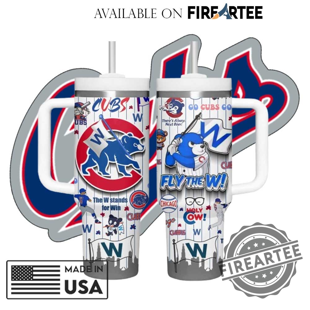 Mlb Chicago Cubs Fly The W Tumbler White Color Baseball Fan Mug With Mascot 5 MLB Chicago Cubs ‘Fly the W’ Tumbler White Color Baseball Fan Mug with Mascot