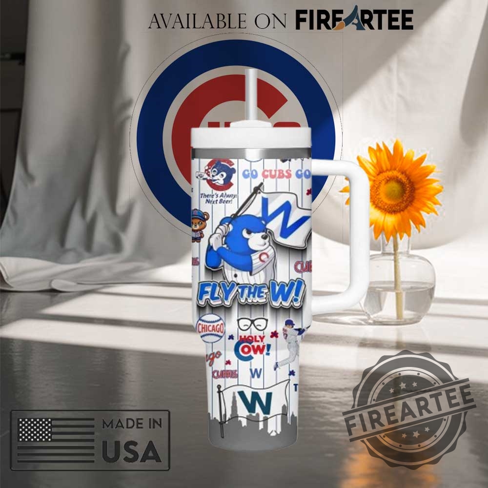 Mlb Chicago Cubs Fly The W Tumbler White Color Baseball Fan Mug With Mascot 7 MLB Chicago Cubs ‘Fly the W’ Tumbler White Color Baseball Fan Mug with Mascot
