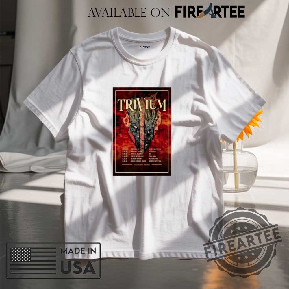 "Top Graphic Tees and Tour Shirts for Music Fans in 2025" 11 Trivium Uk And Eu Summer Tour 2025 Shirt