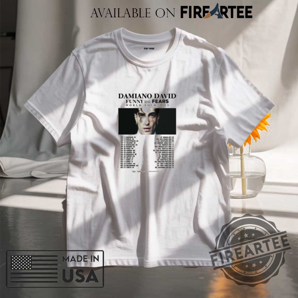 "Top 5 Must-Have Wednesday and Post Malone Inspired Shirts" 11 Damiano David Funny Little Fears World Tour 2025 Shirt