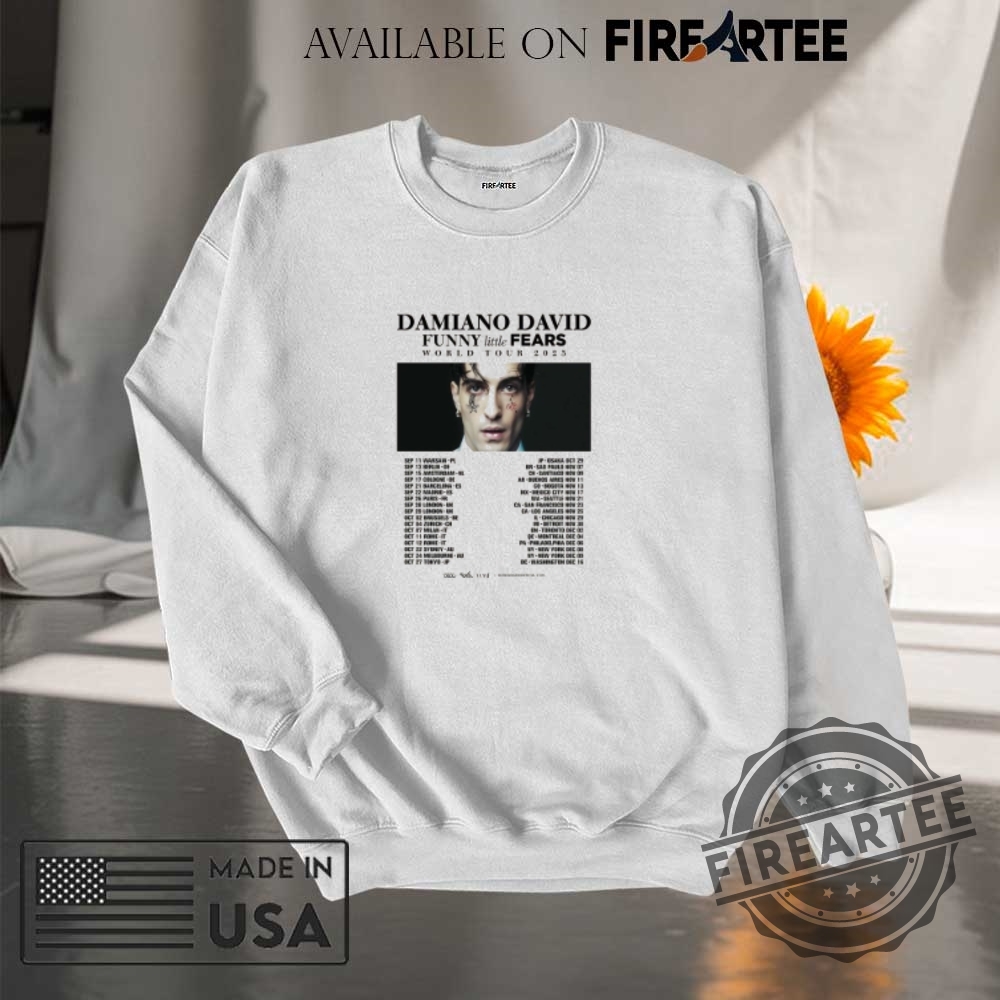 Damiano David Funny Little Fears World Tour 2025 Shirt 7 Damiano David Funny Little Fears World Tour 2025 Shirt