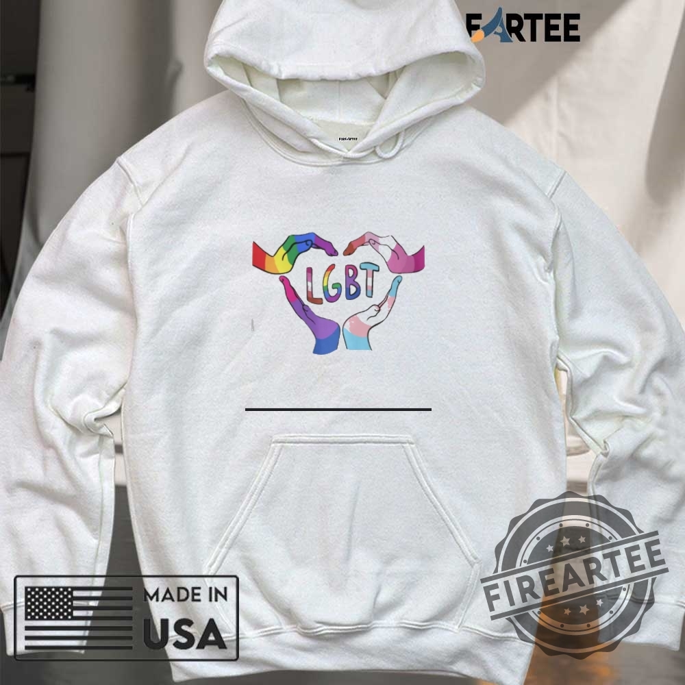 Lgbt Pride Hand Heart Shirt Rainbow Trans Flag Equality Graphic Tee 6 LGBT Pride Hand Heart Shirt Rainbow Trans Flag Equality Graphic Tee