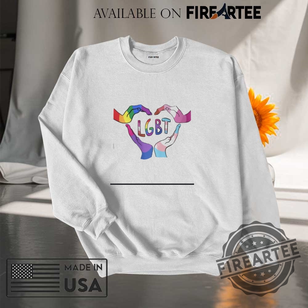 Lgbt Pride Hand Heart Shirt Rainbow Trans Flag Equality Graphic Tee 7 LGBT Pride Hand Heart Shirt Rainbow Trans Flag Equality Graphic Tee