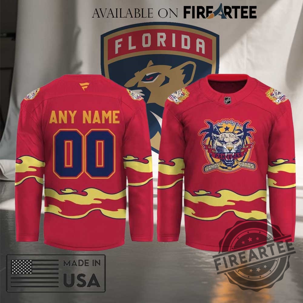 "Top 5 Unique Florida Panthers Jerseys: Personalized, Custom, and Limited Edition" 7 Nhl Florida Panthers Vamos Gatos Night Hockey Jersey