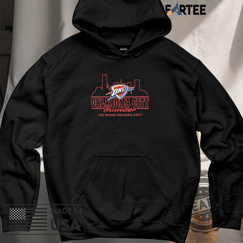 Oklahoma City Thunder 2025 Western Conference Finals Skyline Shirt 6 Oklahoma City Thunder 2025 Western Conference Finals skyline shirt