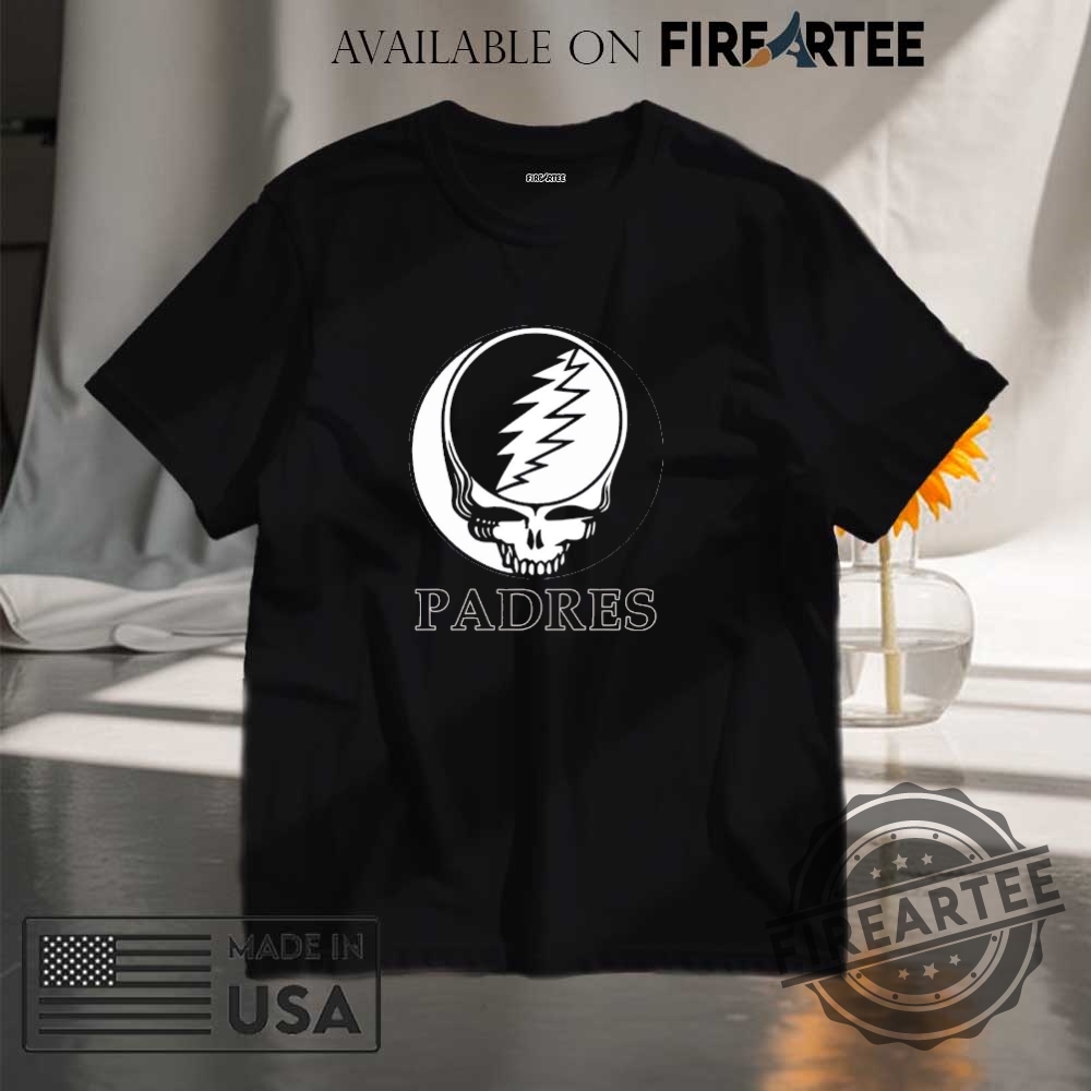 "Grateful Dead Logo Sports Shirts: NFL & MLB Team Designs" 4 San Diego Padres Grateful Dead Logo Shirt