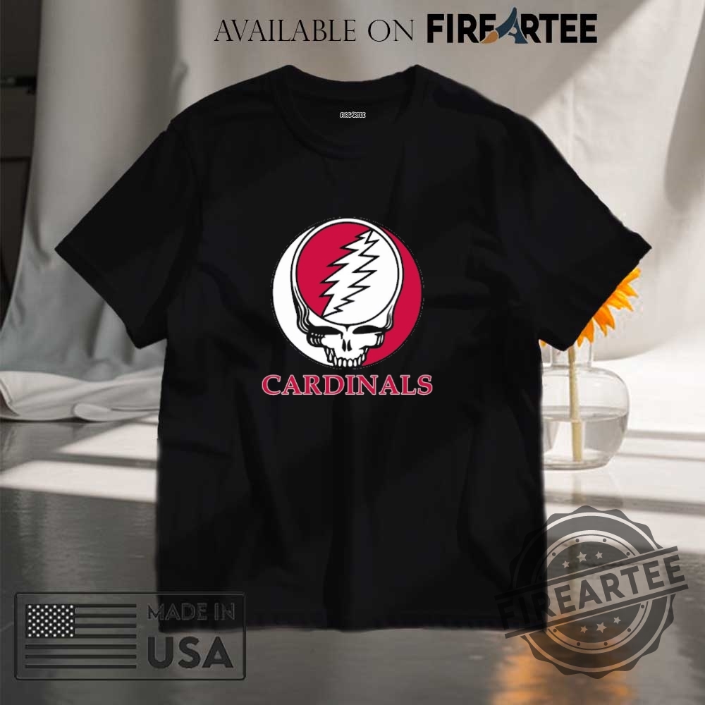 "Grateful Dead Logo Sports Shirts: NFL & MLB Team Designs" 11 St. Louis Cardinals Grateful Dead Logo Shirt