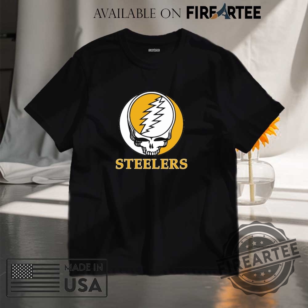 "Grateful Dead Logo Sports Shirts: NFL & MLB Team Designs" 13 Pittsburgh Steelers Grateful Dead Logo Shirt