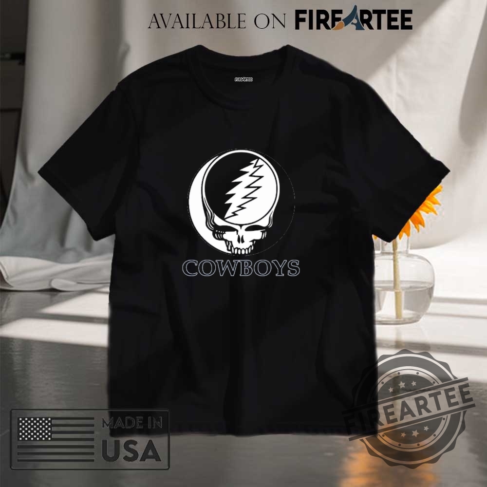 "Grateful Dead Logo Sports Shirts: NFL & MLB Team Designs" 19 Dallas Cowboys Grateful Dead Logo Shirt