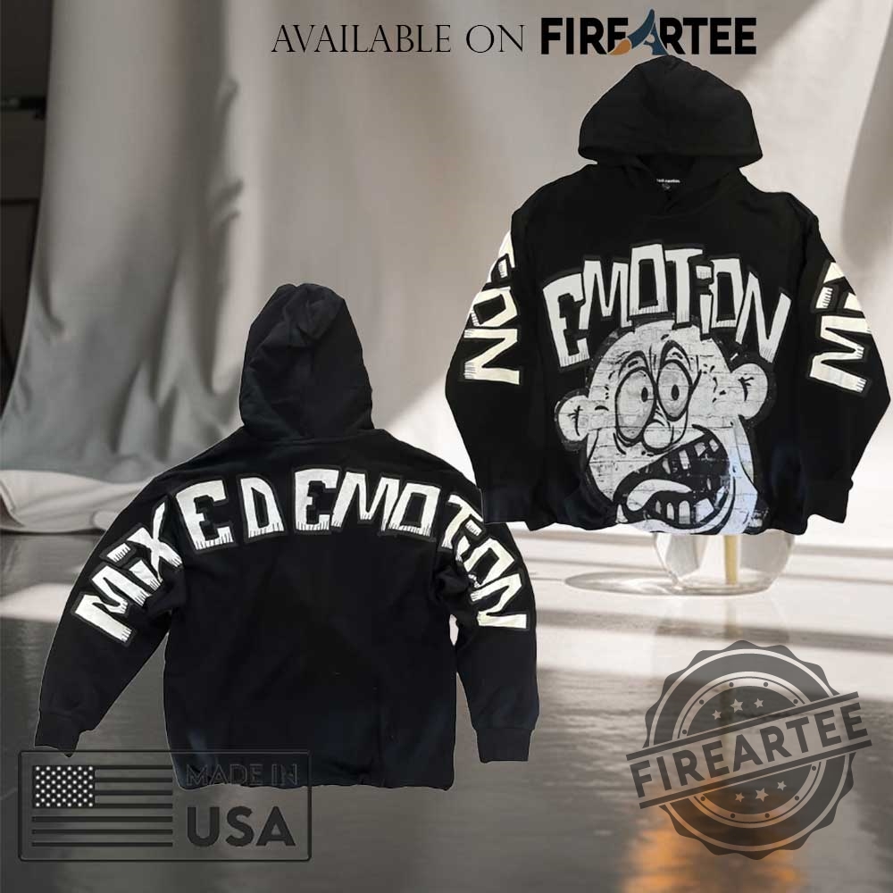 "Top Trendy Graphic T-Shirts for 2024: Sports, Equality, and Art" 7 Mixed Emotion Hoodie Bold Cartoon Face Graphic Streetwear Pullover