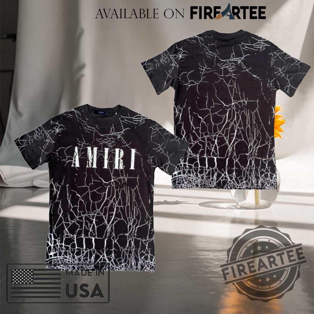 "Top Trendy Graphic T-Shirts for 2024: Sports, Equality, and Art" 9 Amiri Shirt Crackle Print Luxury Streetwear Tee