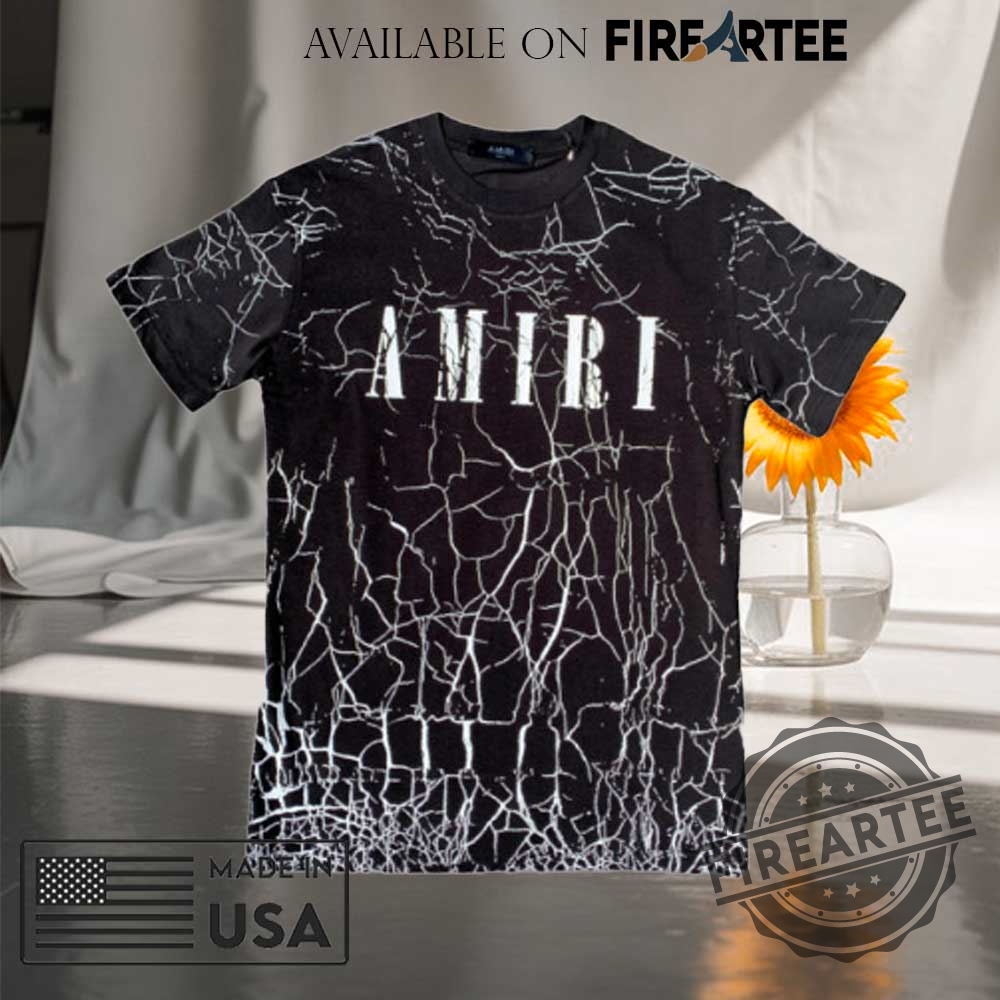 Amiri Shirt Crackle Print Luxury Streetwear Tee 4 AMIRI Shirt Crackle Print Luxury Streetwear Tee