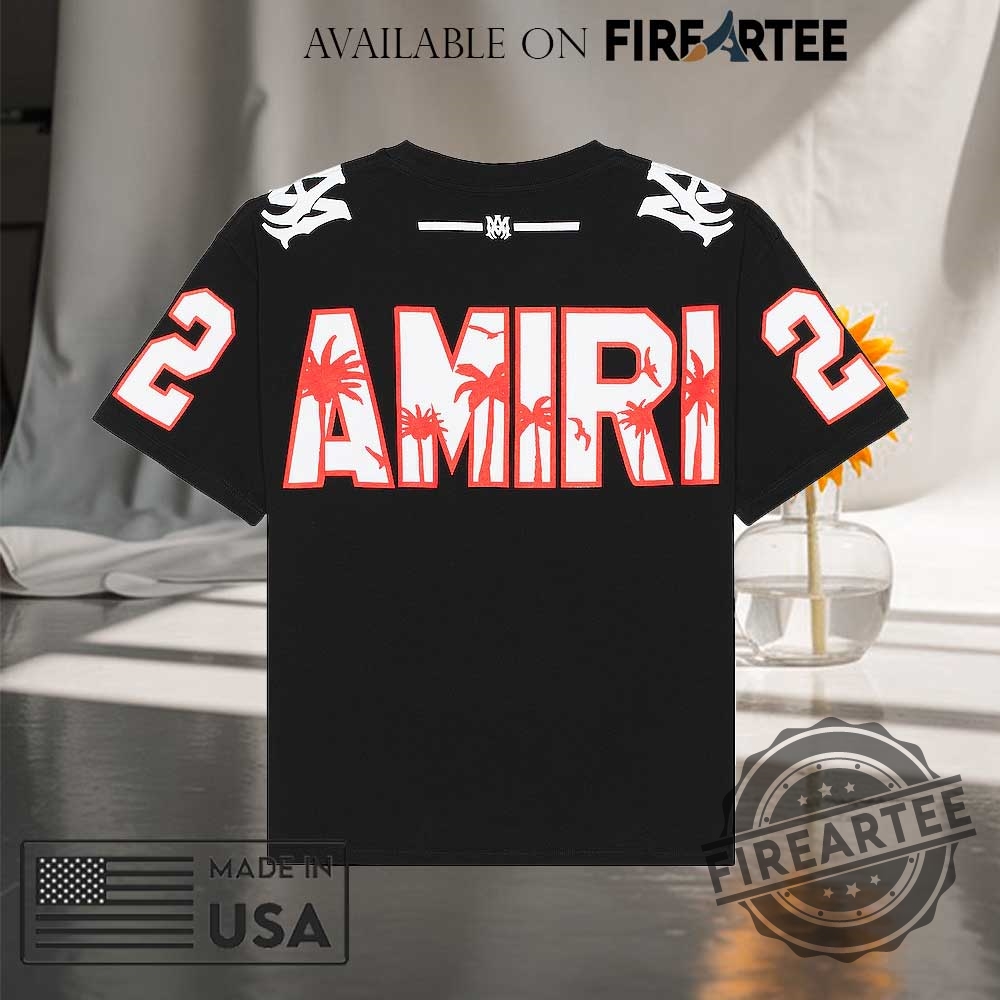 Amiri Palm Tree 22 Jersey Tropical Graphic Streetwear Tee 4 AMIRI Palm Tree 22 Jersey Tropical Graphic Streetwear Tee