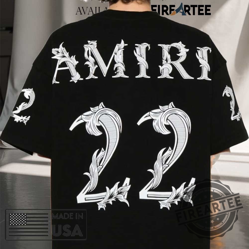 "Top Trendy Graphic T-Shirts for 2024: Sports, Equality, and Art" 14 Amiri 22 Shirt Vintage Floral Number Streetwear Tee