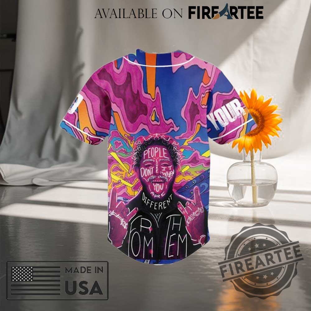 Post Malone People Dont Like It When You Are Different Personalized Baseball Jersey 4 Post Malone People Don’t Like It When You Are Different Personalized Baseball Jersey