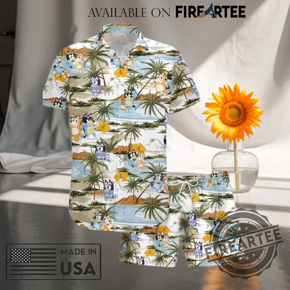 "Top 5 Must-Have Hawaiian Shirts for Concerts and Vacations" 4 Bluey Tropical Hawaiian Shirt Shorts Seaside Adventure