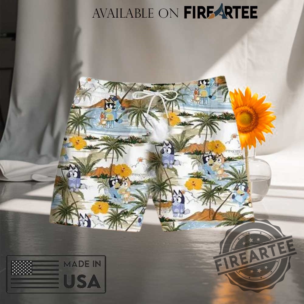 Bluey Tropical Hawaiian Shirt Shorts Seaside Adventure 4 Bluey Tropical Hawaiian Shirt Shorts Seaside Adventure