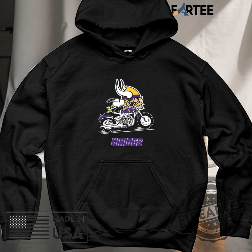 Snoopy And Woodstock Driving Motorbike Minnesota Vikings Shirt 6 Snoopy and Woodstock driving motorbike Minnesota Vikings shirt