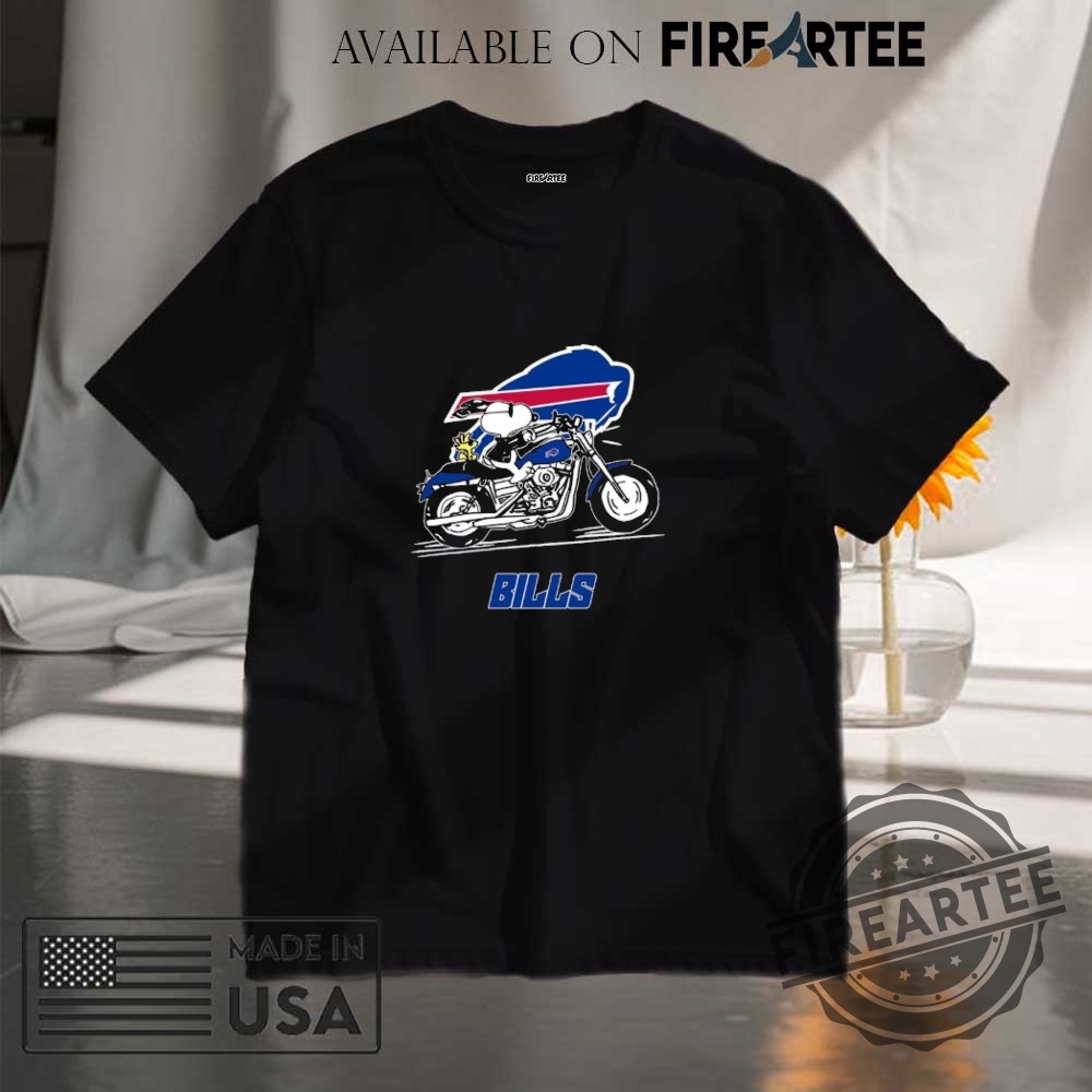 "Top 5 Must-Have Hawaiian Shirts for Concerts and Vacations" 17 Snoopy And Woodstock Driving Motorbike Buffalo Bills Shirt