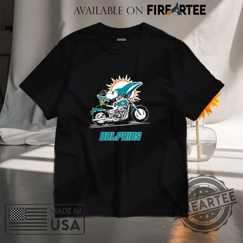 "Top 5 Must-Have Hawaiian Shirts for Concerts and Vacations" 19 Snoopy And Woodstock Driving Motorbike Miami Dolphins Shirt
