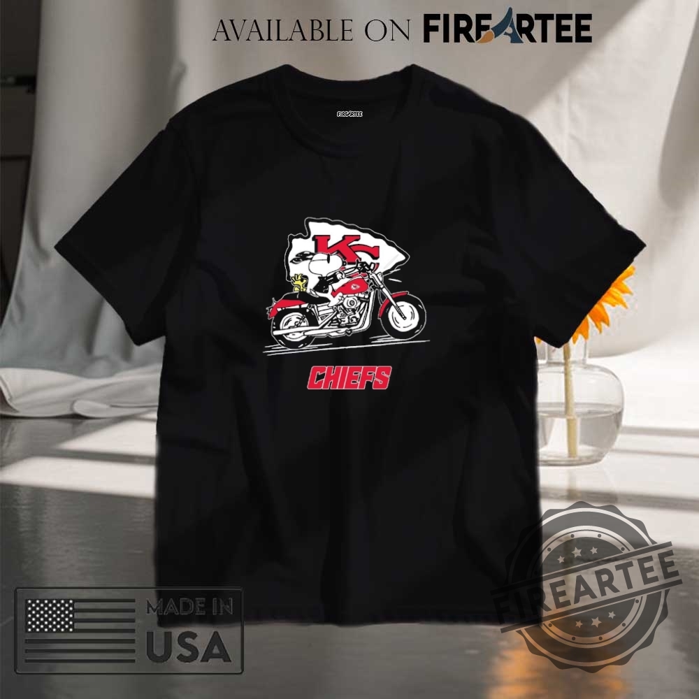 "Top 5 Must-Have Hawaiian Shirts for Concerts and Vacations" 20 Snoopy And Woodstock Driving Motorbike Kansas City Chiefs Shirt