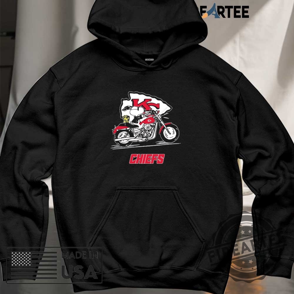 Snoopy And Woodstock Driving Motorbike Kansas City Chiefs Shirt 6 Snoopy and Woodstock driving motorbike Kansas City Chiefs shirt