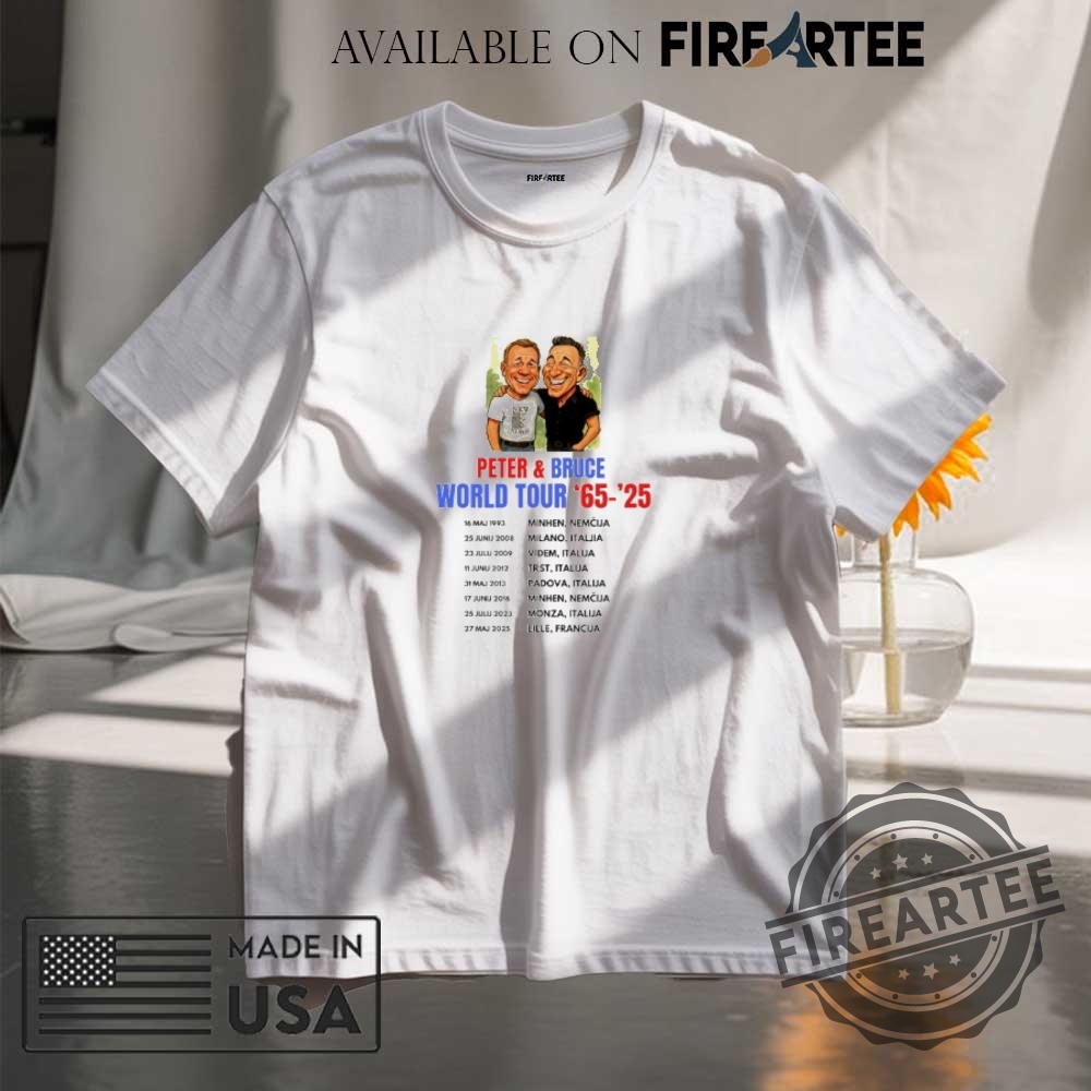 "Shop 2025 Tour Shirts: Post Malone, Cubs, Rebecca Black & More" 7 Peter And Bruge World Tour 65 2025 Shirt