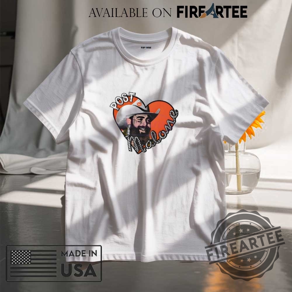 "Shop 2025 Tour Shirts: Post Malone, Cubs, Rebecca Black & More" 9 Vintage Western Cowboy Post Malone Heart Shirt