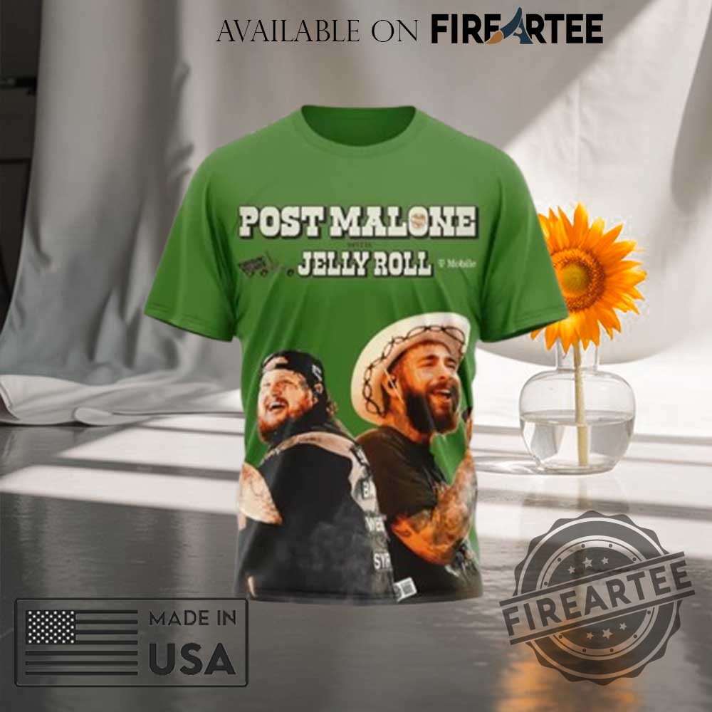 Post Malone And Jelly Roll 2025 Big Ass World Tour Green Shirt 4 Post Malone and Jelly Roll 2025 Big Ass World Tour Green Shirt