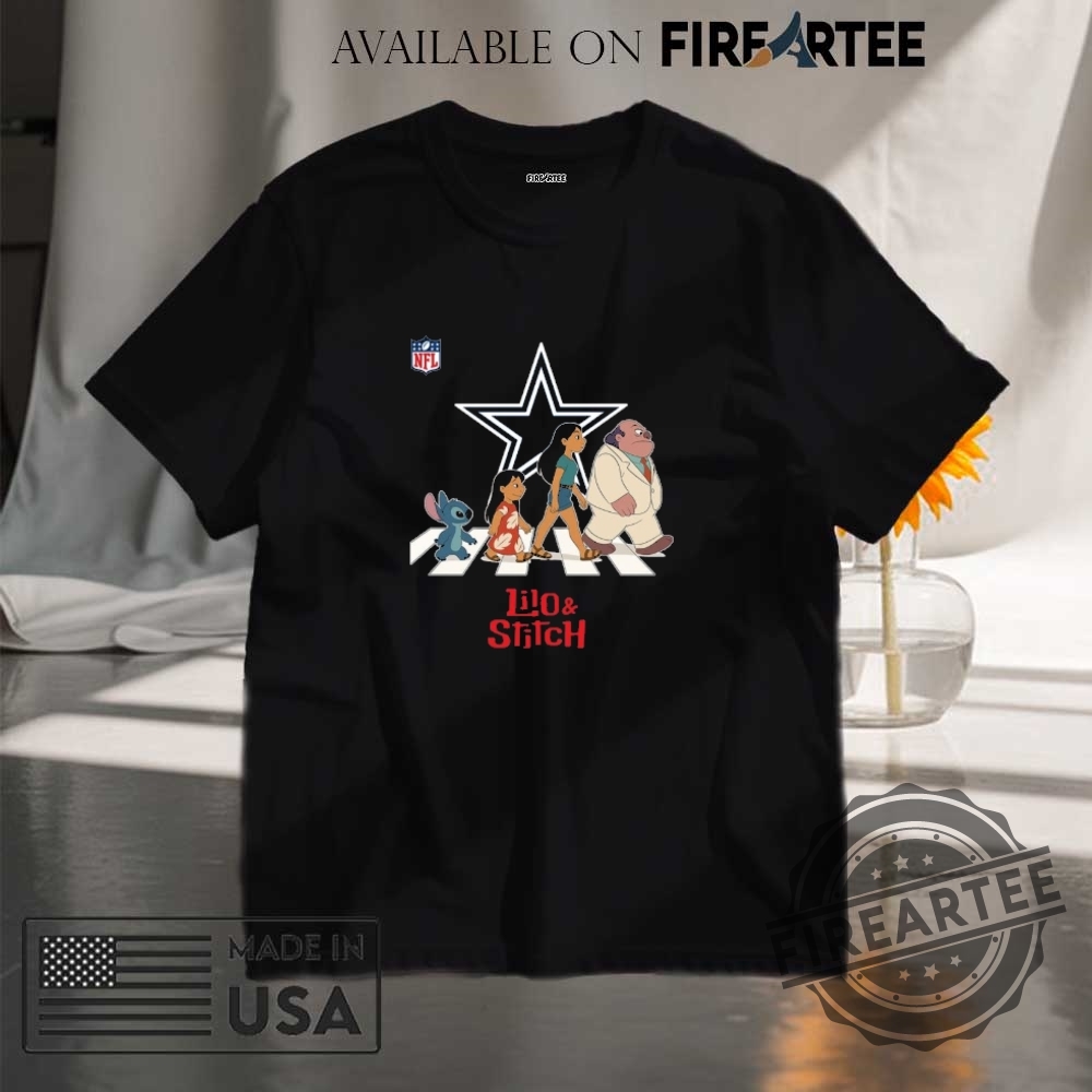 "Custom Lilo & Stitch Tumblers and NFL Abbey Road Shirts" 4 Dallas Cowboys Nfl Lilo And Stitch Characters Abbey Road Shirt