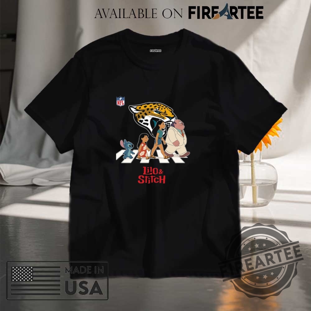 "Custom Lilo & Stitch Tumblers and NFL Abbey Road Shirts" 6 Jacksonville Jaguars Nfl Lilo And Stitch Characters Abbey Road Shirt
