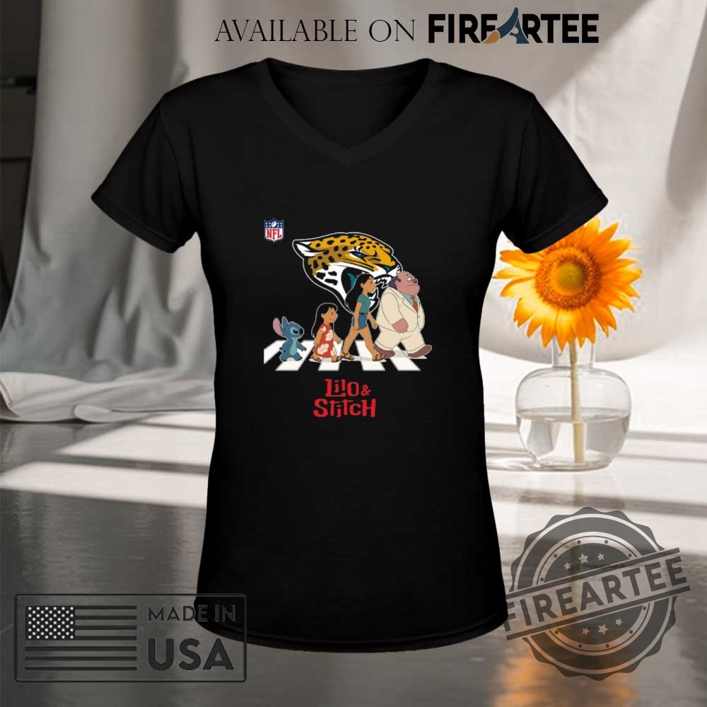 Jacksonville Jaguars Nfl Lilo And Stitch Characters Abbey Road Shirt 9 Jacksonville Jaguars NFL Lilo and Stitch characters abbey road shirt